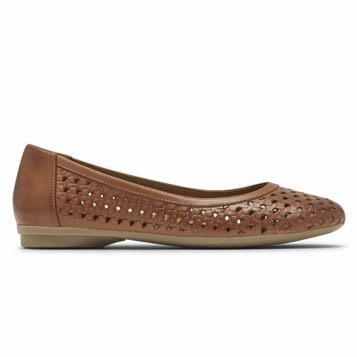 Flats Rockport Cobb Hill Maiika Woven Mulher Marrom PT-39680